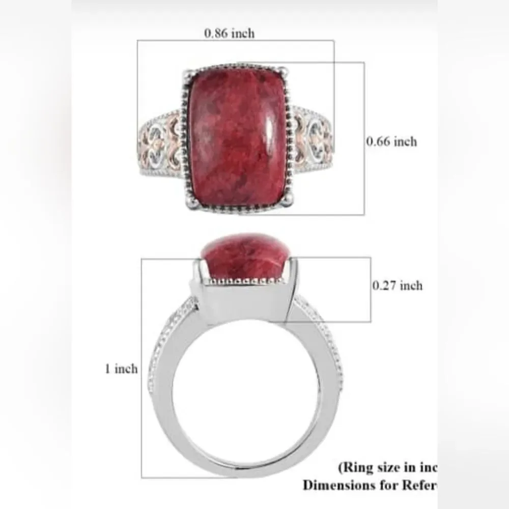 Norwegian Thulite Solitare Ring‎